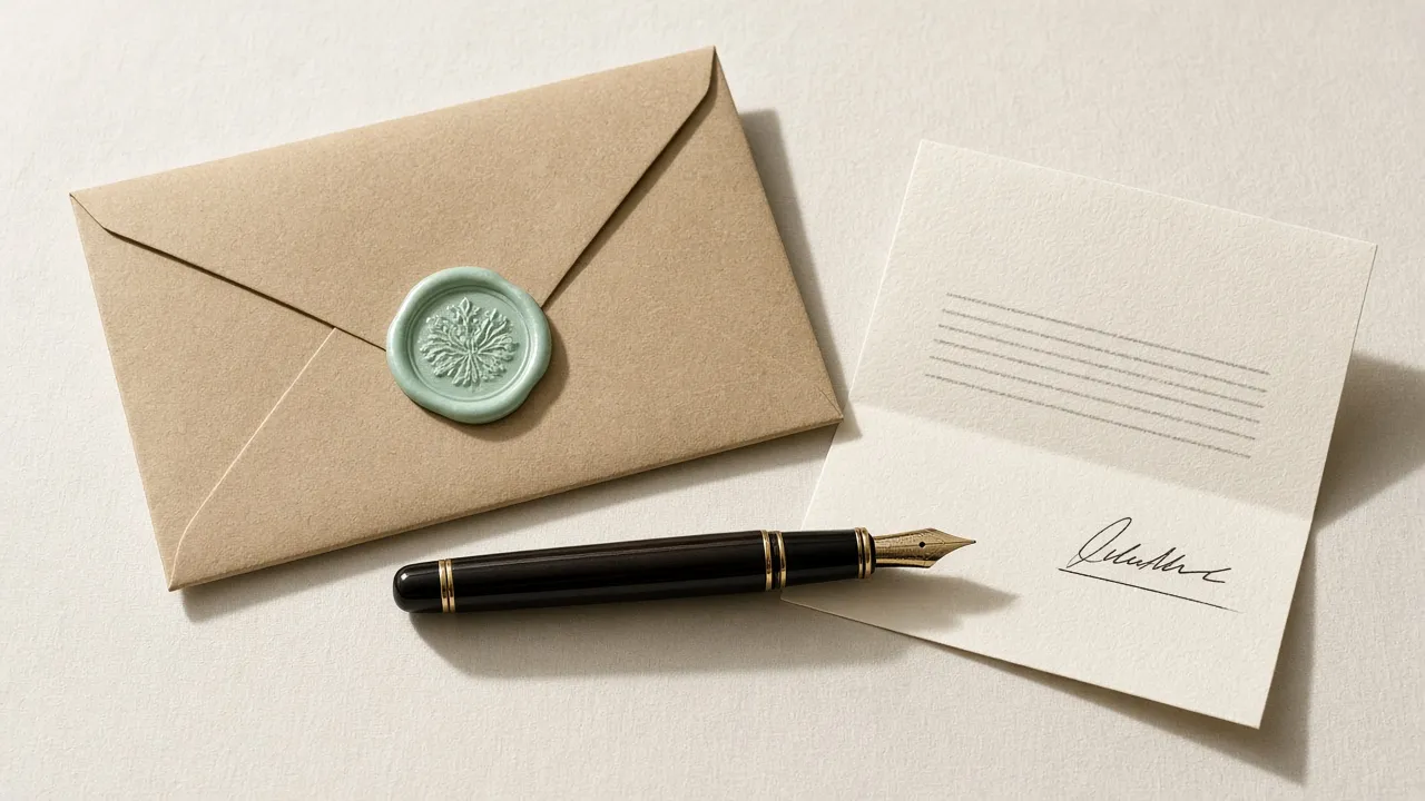 A sealed envelope with green wax — a promise in writing