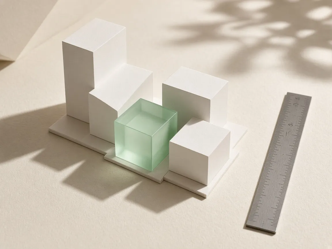 A white card architectural model — planning before building